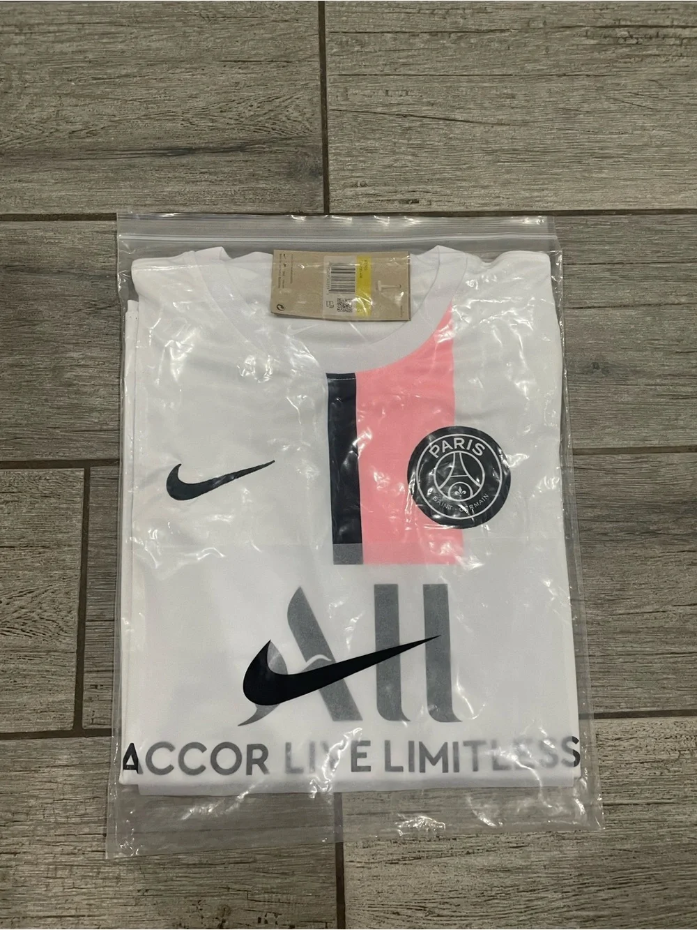 Paris Saint-Germain White & Pink Men's Soccer Jersey by Nike